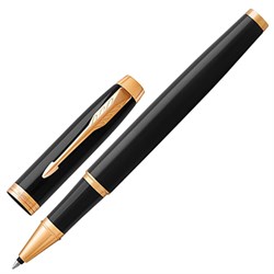 Ручка-роллер PARKER "IM Core Black Lacquer GT", черный глянцевый лак, позолота, черная, 1931659 - фото 11256510