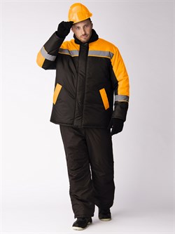 Куртка зимняя Стандарт (тк.Оксфорд), черный/оранжевый - фото 11294065