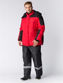 Куртка зимняя Европа (тк.Дюспо), красный/черный - фото 11294488