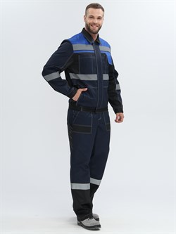 Костюм Виватный-2 (тк.Смесовая,220) п/к, т.синий/черный/васильковый - фото 11294963