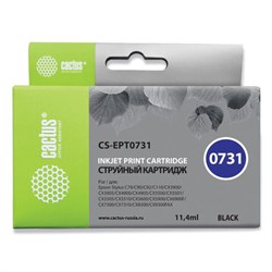 Картридж струйный CACTUS (CS-EPT0731) для EPSON Stylus С79/СХ3900/4900/5900/7300, черный - фото 11329702