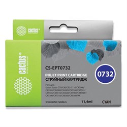 Картридж струйный CACTUS (CS-EPT0732) для EPSON Stylus С79/СХ3900/4900/5900/7300, голубой - фото 11329708