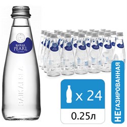 Вода негазированная минеральная BAIKAL PEARL 0,25 л, стеклянная бутылка, 4670010850399 - фото 11330946