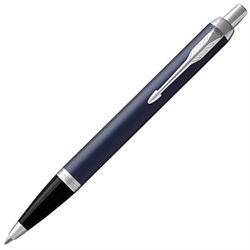 Ручка шариковая PARKER "IM Core Matte Blue CT", корпус темно-синий лак, хромированные детали, синяя, 1931668 - фото 11702449