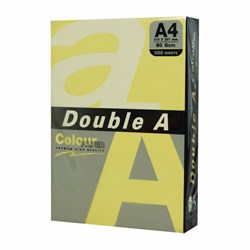 Бумага цветная DOUBLE A, А4, 80 г/м2, 500 л., пастель, желтая - фото 11744663