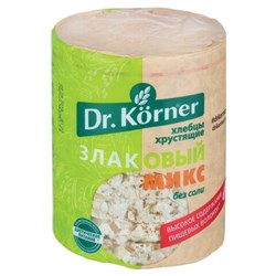Хлебцы DR.KORNER "Злаковый микс", хрустящие, 90 г, пакет, 601090065 - фото 11803656