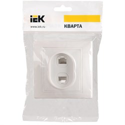 Двухместная компьютерная и телефонная розетка IEK КВАРТА - фото 11988192