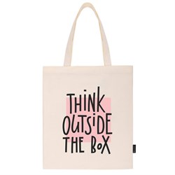 Сумка шоппер BRAUBERG, канвас, 40х35 см, бежевый, "Think outside the box", 271898 - фото 12055326