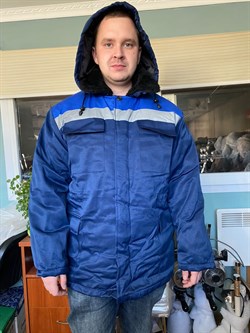 Куртка зимняя Стандарт (тк.Смесовая,210), т.синий/васильковый - фото 12120658