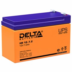Аккумуляторная батарея для ИБП любых торговых марок, 12 В, 7,2 Ач, 151х65х94 мм, DELTA, HR 12-7.2 - фото 12121953