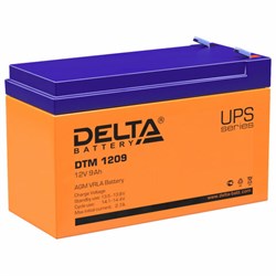 Аккумуляторная батарея для ИБП любых торговых марок, 12 В, 9 Ач, 151х65х94 мм, DELTA, DTM 1209 - фото 12121956