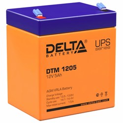 Аккумуляторная батарея для ИБП любых торговых марок, 12 В, 5 Ач, 90х70х101 мм, DELTA, DTM 1205 - фото 12121958