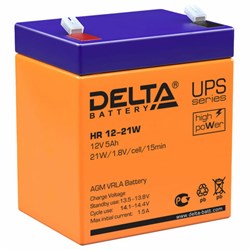 Аккумуляторная батарея для ИБП любых торговых марок, 12 В, 5 Ач, 90х70х101 мм, DELTA, HR 12-21 W - фото 12121960