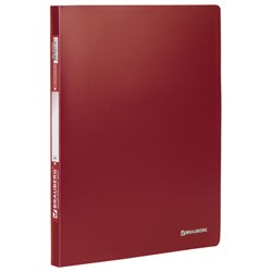 Папка с металлическим скоросшивателем BRAUBERG стандарт, красная, до 100 листов, 0,6 мм, 221632 - фото 12529332