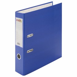 Папка-регистратор STAFF "Manager" с покрытием из ПВХ, 70 мм, без уголка, синяя, 225207 - фото 12529721