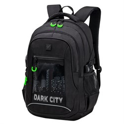 Рюкзак BRAUBERG CONTENT универсальный, 3 отделения, светоотражающий принт, "Dark city", 47х33х18 см, 270763 - фото 12534582