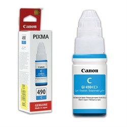 Чернила CANON (GI-490С) для СНПЧ Pixma G1400\G2400\G3400, голубые, ресурс 7000 стр., оригинальные, 0664C001 - фото 12538959