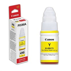 Чернила CANON (GI-490Y) для СНПЧ Pixma G1400\G2400\G3400, желтый, ресурс 7000 стр., оригинальные, 0666C001 - фото 12538960