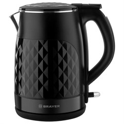 Чайник с двойными стенками BRAYER BR1043BK, 1,5 л, 2200 Вт, закрытый нагревательный элемент, черный - фото 12543338