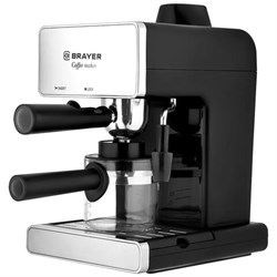 Кофеварка рожковая BRAYER BR1103, 950 Вт, объем 1,2 л, 4 бар, ручной капучинатор, серебро - фото 12543395