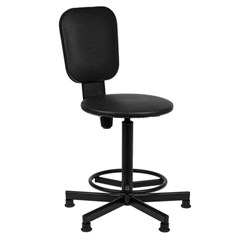 Стул кресло кассира, ресепшен РС37, без подлокотников, кожзам, черное - фото 12547338