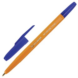 Ручка шариковая BRAUBERG "Carina Orange", СИНЯЯ, корпус оранжевый, узел 1 мм, линия письма 0,5 мм, 141668 - фото 12547986