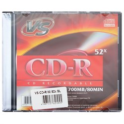 Диск CD-R VS, 700 Mb, 52x, Slim Case (1 штука), VSCDRSL01 - фото 12550814