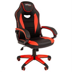Кресло компьютерное BRABIX "Blaze GM-162", TW/экокожа, черное/красное, 532580, 7083508 - фото 12552026
