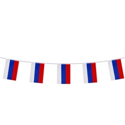 Гирлянда из флагов России, длина 5 м, 10 прямоугольных флажков 20х30 см, BRAUBERG/STAFF, 550185, RU25 - фото 12552798