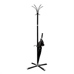 Вешалка-стойка "Классикс-ТМ3", 1,86 м, крестовина 70х70 см, 5 крючков + место для зонтов, металл, черная, Классик-ТМ3,чер - фото 12553446