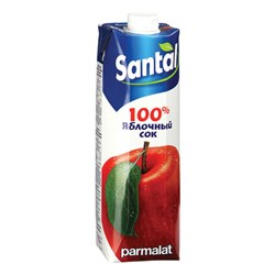 Сок SANTAL (Сантал), яблочный, 1 л, для детского питания, тетра-пак, 547716 - фото 12556662