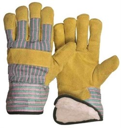 Перчатки спилковые комбинированные утепл.(синтепон) (тип АНГАРА), цвет в ассортименте - фото 12560972
