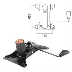 Механизм качания для кресла, "Top-Gun", межцентровое расстояние крепежа 150х250 мм - фото 12669617