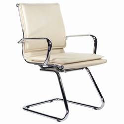 Кресло для приемных и переговорных BRABIX "Kayman CF-102", экокожа, хром, бежевое, 532573 - фото 12671244