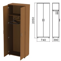 Шкаф для одежды "Монолит", 740х390х2050 мм, цвет орех гварнери, ШМ49.3 - фото 12676726