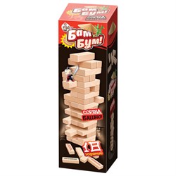 Игра настольная Башня "Бам-бум", неокрашенные деревянные блоки с заданиями, 10 КОРОЛЕВСТВО, 1741 - фото 12677651