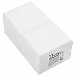 Салфетки бумажные 2-х слойные, 33x33 см, 200 штук в упаковке, 1/4 сложения, LAIMA, белые, 115402 - фото 13101081