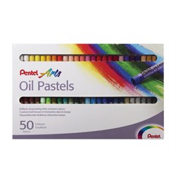 Пастель масляная художественная PENTEL "Oil Pastels", 50 цветов, круглое сечение, картонная упаковка, PHN4-50 - фото 13104351