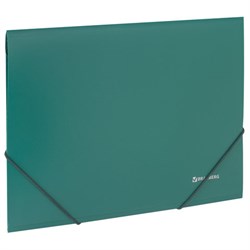 Папка на резинках BRAUBERG, стандарт, зеленая, до 300 листов, 0,5 мм, 221621 - фото 13106309