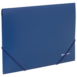 Папка на резинках BRAUBERG, стандарт, синяя, до 300 листов, 0,5 мм, 221623 - фото 13106317