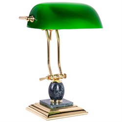Светильник настольный из мрамора GALANT, основание - зеленый мрамор с золотистой отделкой, 231488 - фото 13108490