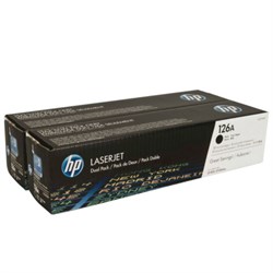 Картридж лазерный HP (CE310AD) CLJ CP1025/CP1025NW, №126A, КОМПЛЕКТ 2 шт., черный, оригинальный, ресурс 2х1200 страниц - фото 13116155