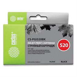 Картридж струйный CACTUS (CS-PGI520BK) для CANON Pixma MP540/630/980, черный - фото 13116291