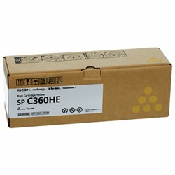 Картридж лазерный RICOH (SP C360HE) для Ricoh SP C360SFNw/C361SFNw, желтый, оригинальный, ресурс 6000 страниц, 408187 - фото 13116979