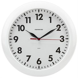 Часы настенные TROYKATIME (TROYKA) 11110118, круг, белые, белая рамка, 29х29х3,5 см - фото 13120632