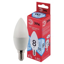 Лампа светодиодная ЭРА, 8(55)Вт, цоколь Е14, свеча, нейтральный белый, 25000 ч, LED B35-8W-4000-E14, Б0050200 - фото 13121632