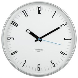 Часы настенные TROYKATIME (TROYKA) 77777710, круг, белые, серебристая рамка, 30,5х30,5х3,5 см - фото 13121641