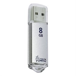 Флеш-диск 8 GB, SMARTBUY V-Cut, USB 2.0, металлический корпус, серебристый, SB8GBVC-S - фото 13124177