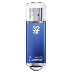 Флеш-диск 32 GB, SMARTBUY V-Cut, USB 2.0, металлический корпус, синий, SB32GBVC-B - фото 13124189