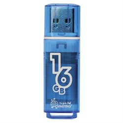 Флеш-диск 16 GB, SMARTBUY Glossy, USB 2.0, синий, SB16GBGS-B - фото 13124198